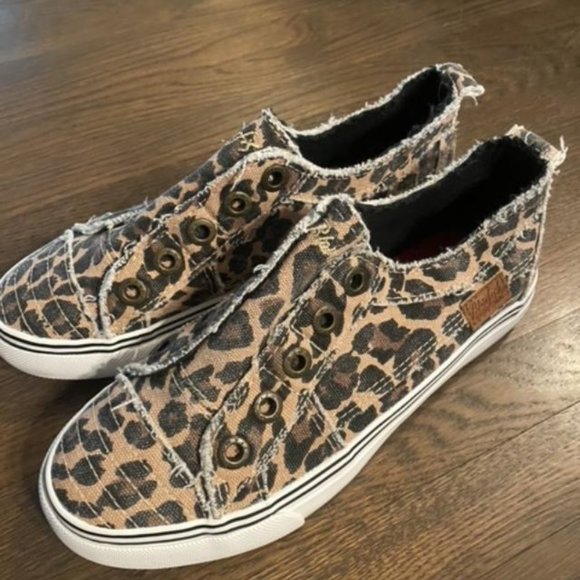 Blowfish Kids -  Black & Tan Leopard print slip on sneakers - Picture 1 of 7